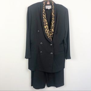 STUDIO I | Vintage Leopard 2 Pc Pants Suit Medium